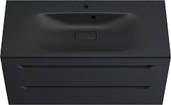 Style Line Тумба с кварцевой раковиной антрацит Остин 100 подвесная графит – фотография-1